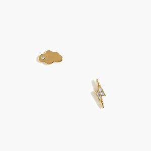 New J.CREW Cloud and Bolt Mismatched Stud Earrings in Gold